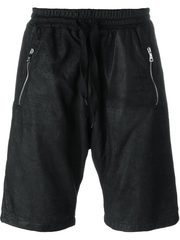 Giorgio Brato Zip Pockets Bermuda Shorts, Men's, Size: 50, Black, Leather
