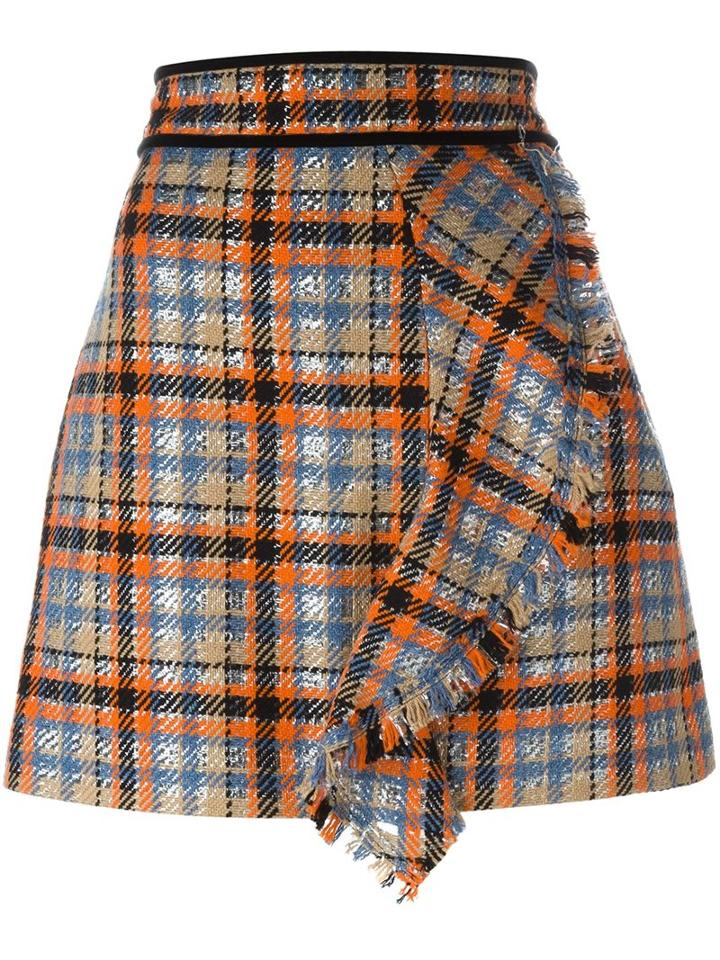 Msgm Checked Skirt, Women's, Size: 40, Polyamide/polyester/wool