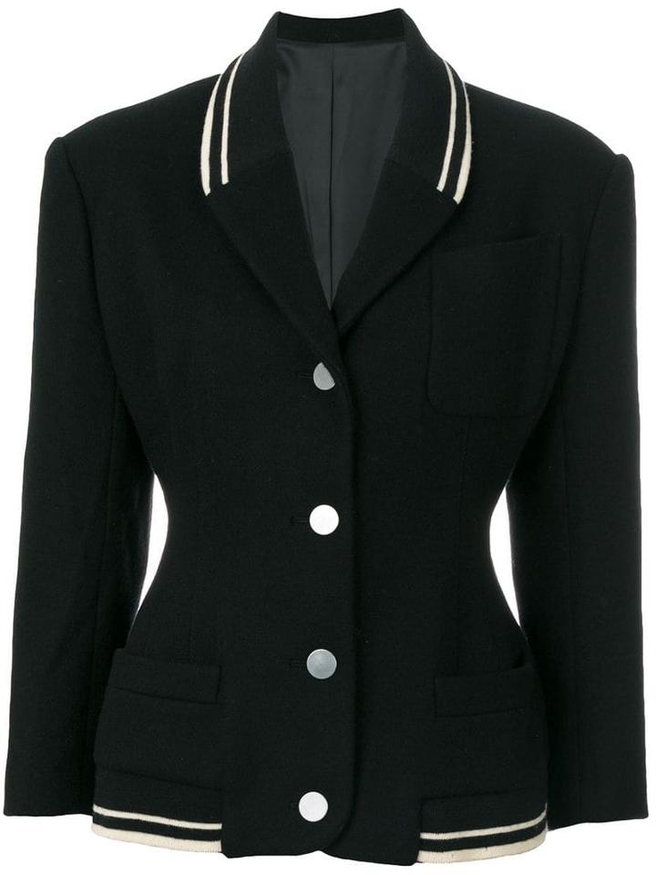 Jean Paul Gaultier Pre-owned Stripe Trim Fitted Jacket - Black