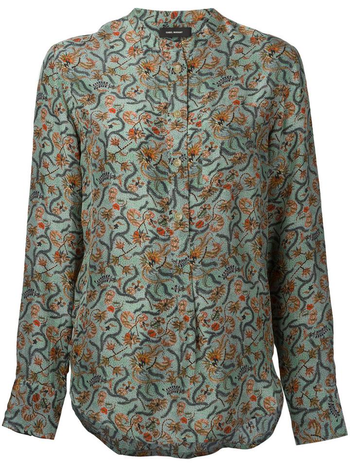Isabel Marant - Rusak Shirt - Women - Silk - 38, Women's, Green, Silk