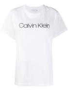 Calvin Klein Logo Print Crew Neck T-shirt - White