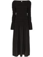 Toteme Fanano Ruched Maxi Dress - Black