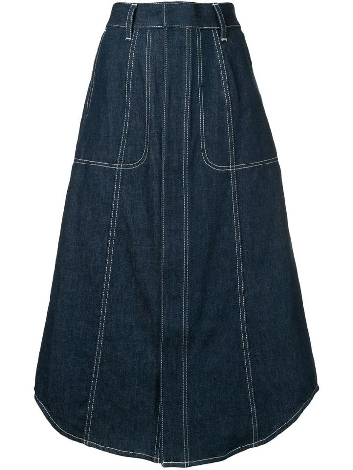 G.v.g.v. Contrast Stitch Denim Skirt - Blue