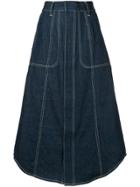 G.v.g.v. Contrast Stitch Denim Skirt - Blue