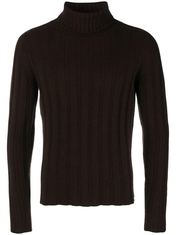 Mp Massimo Piombo Ribbed Turtleneck Jumper - Brown