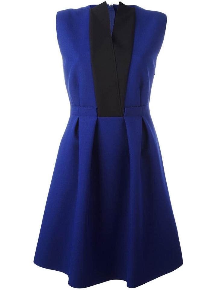 Msgm - Panelled Flared Dress - Women - Polyester/spandex/elastane/viscose - 46, Blue, Polyester/spandex/elastane/viscose