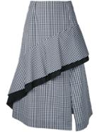 Le Ciel Bleu - Gingham Check Flow Skirt - Women - Cotton/polyester - 34, Black, Cotton/polyester