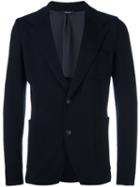 Dolce & Gabbana Knitted Blazer, Men's, Size: 48, Blue, Polyester/cupro/virgin Wool