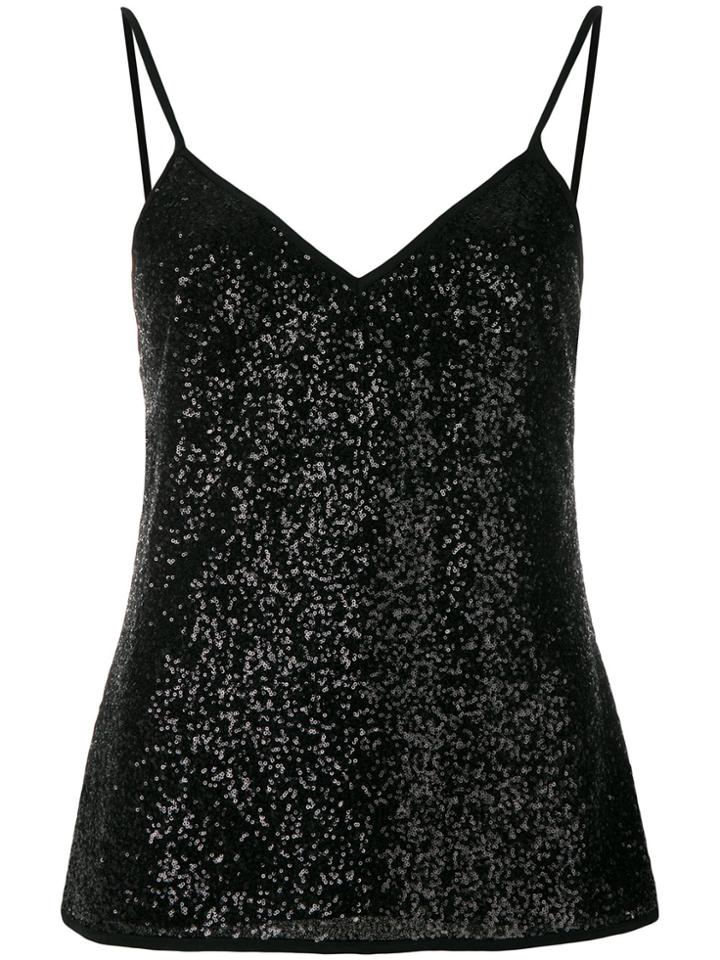 Elie Saab Sequin Embellished Cami Top - Black