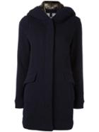 Woolrich Detachable Hood Coat, Women's, Size: Small, Blue, Wool/cotton/polyamide/cotton