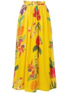 Carolina K Floral Print Maxi Skirt - Yellow