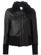 Ann Demeulemeester Blanche Wool Collar Jacket, Women's, Size: 42, Black, Ramie/leather/nylon/virgin Wool
