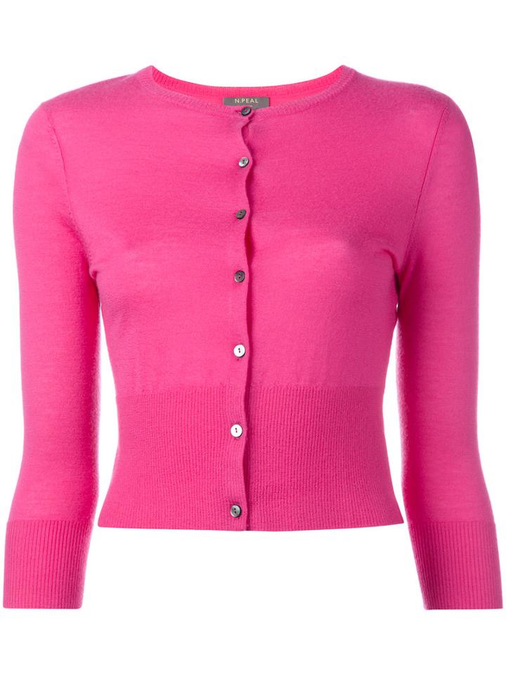 N.peal Button Up Cardigan, Women's, Size: Xs, Pink/purple, Cashmere
