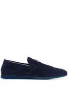 Baldinini Crest Detail Loafers - Blue
