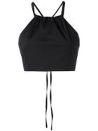 Milly - Kendal Cropped Top - Women - Cotton/polyester/spandex/elastane - M, Black, Cotton/polyester/spandex/elastane