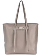 Miu Miu Grace Luxe Leather Tote - Grey