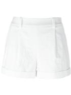 Diane Von Furstenberg Turn-up Hem Shorts, Women's, Size: 6, White, Cotton/spandex/elastane