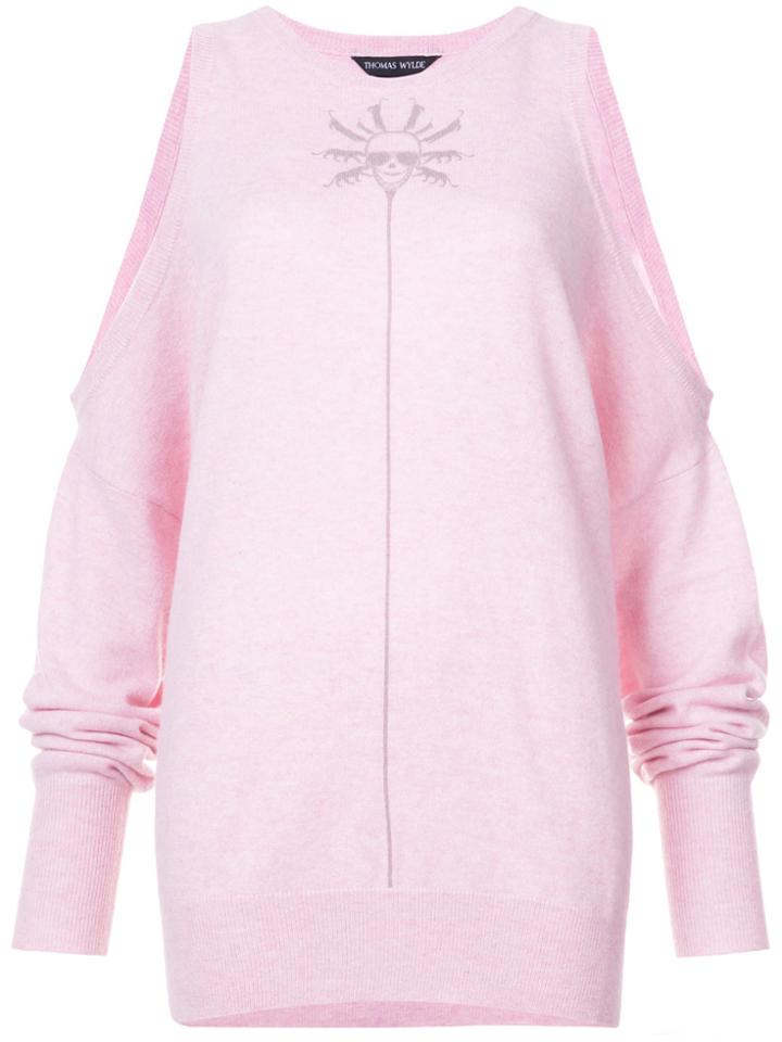 Thomas Wylde Nancy Skull Detail Sweatshirt - Pink & Purple