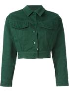 Jean Paul Gaultier Vintage Cropped Denim Jacket, Women's, Size: 42, Green