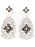 Elise Dray Diamond Floral Pavé Earrings