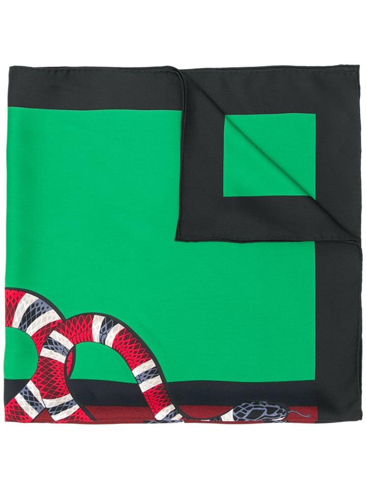 Gucci Snake Print Scarf - Green