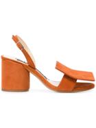 Jacquemus Shape Detail Block-heel Sandals - Brown