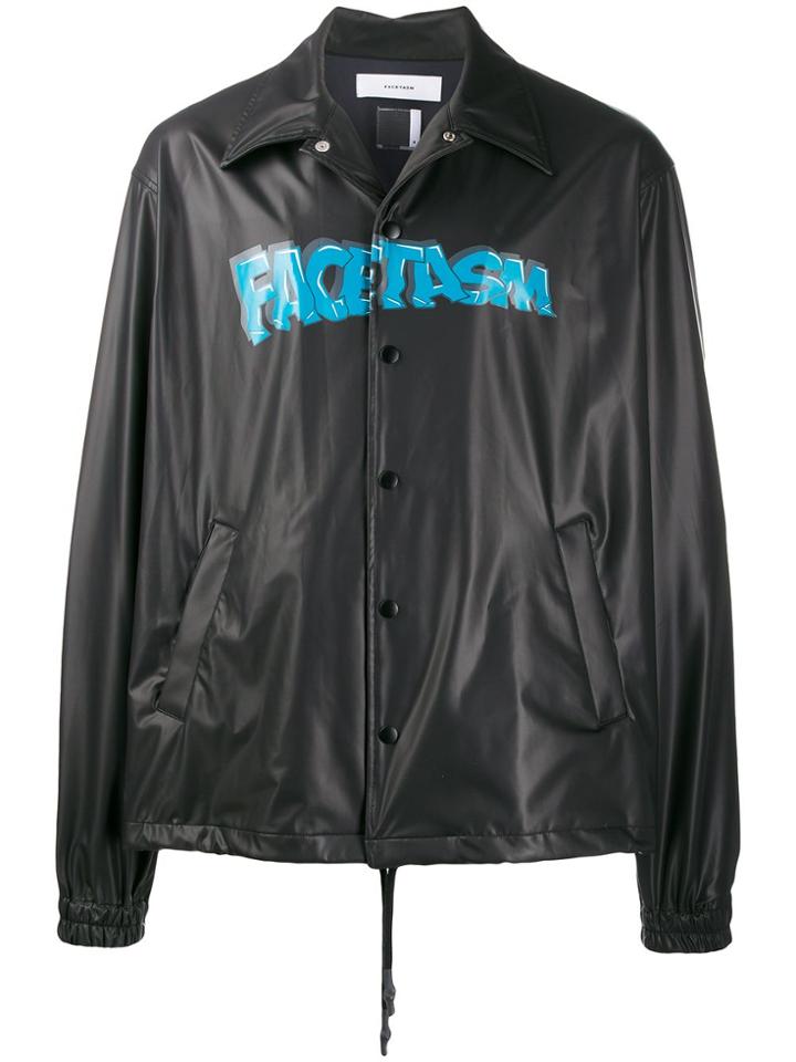 Facetasm Graffiti Logo Print Jacket - Blue