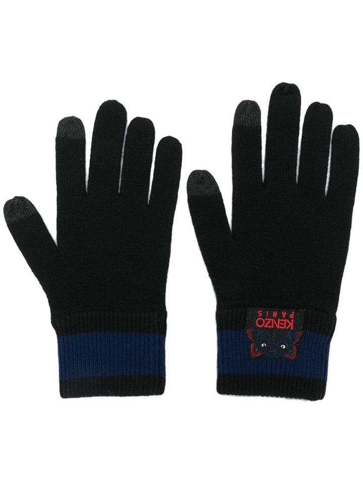 Kenzo Embroidered Logo Gloves - Black