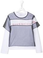 Givenchy Kids Mesh Layered Top - White