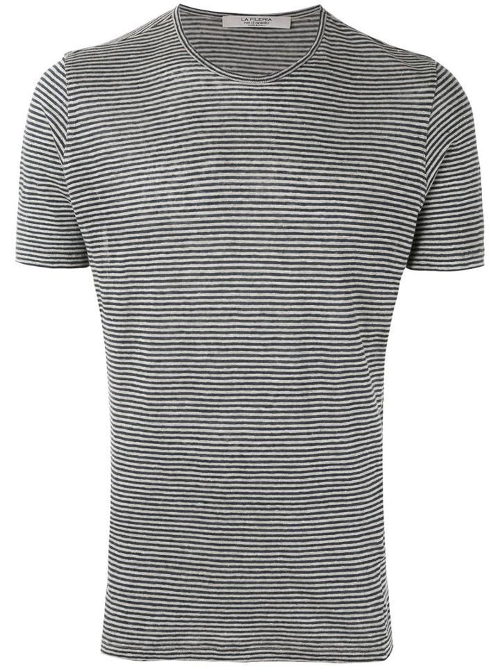 La Fileria For D'aniello - Striped Knit T-shirt - Men - Linen/flax - 50, Blue, Linen/flax