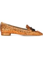 Chiara Ferragni Flirting Glitter Slippers, Women's, Size: 38, Yellow/orange, Leather/plastic
