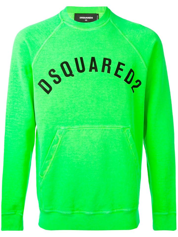 Logo Print Sweatshirt - Men - Cotton - Xl, Green, Cotton, Dsquared2