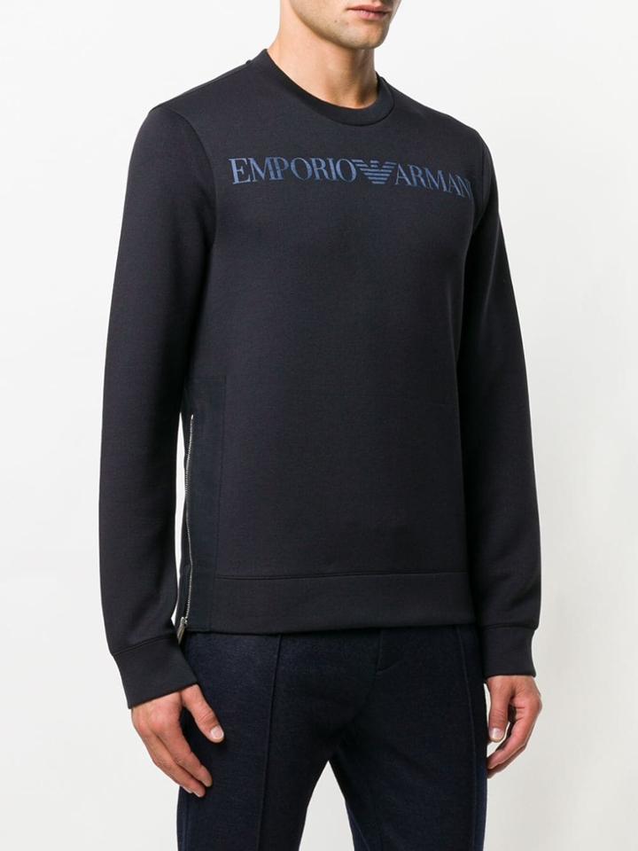 Emporio Armani Printed Logo Sweatshirt - Blue