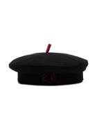 Ruslan Baginskiy Black Logo-embroidered Wool Beret