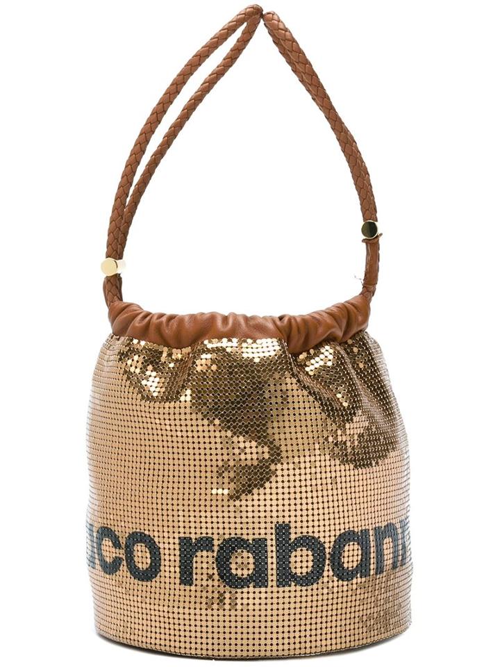 Paco Rabanne Logo Print Bucket Tote, Women's, Grey