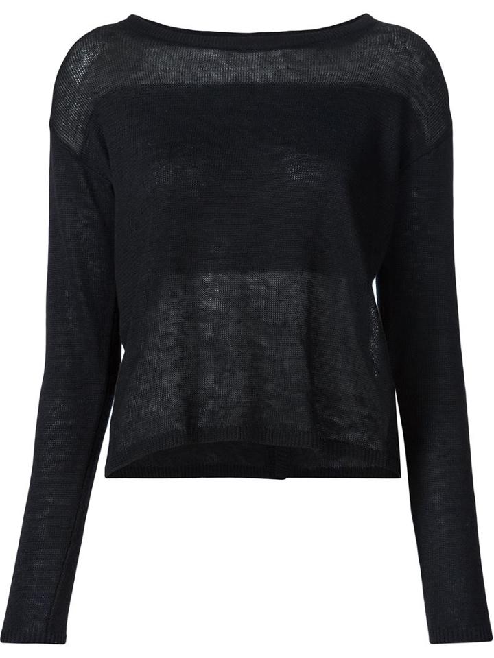 Alice+olivia Back Slit Jumper, Women's, Size: Large, Black, Linen/flax