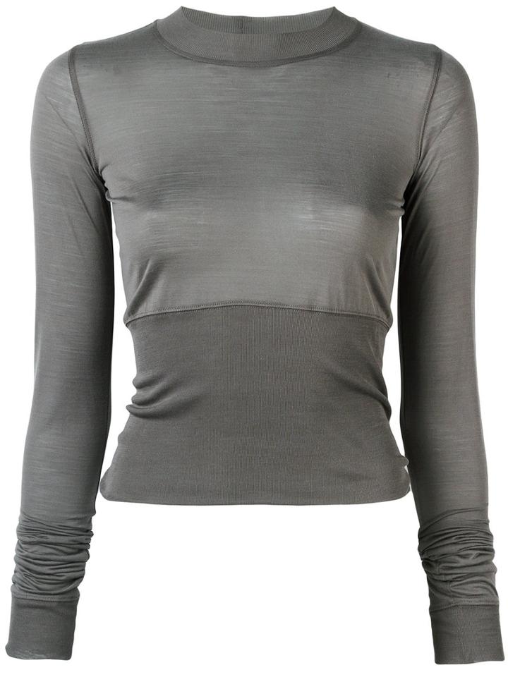 Rick Owens Panel Top, Women's, Size: 40, Grey, Silk