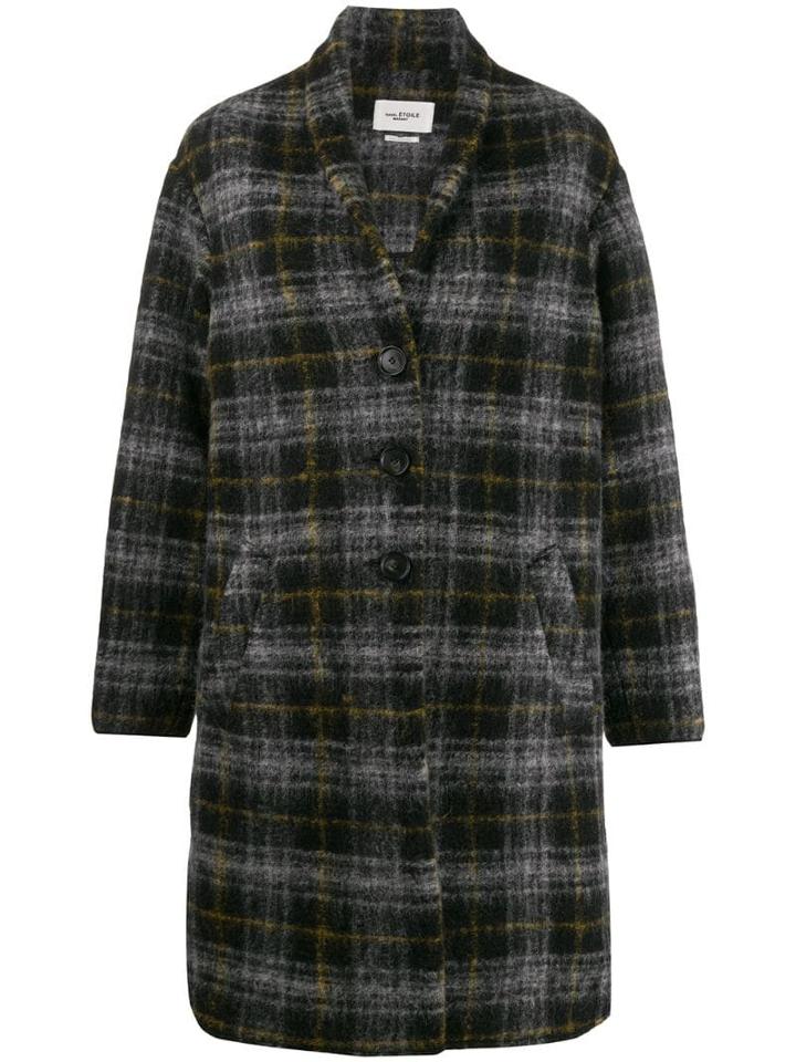 Isabel Marant Étoile Oversized Plaid Coat - Black