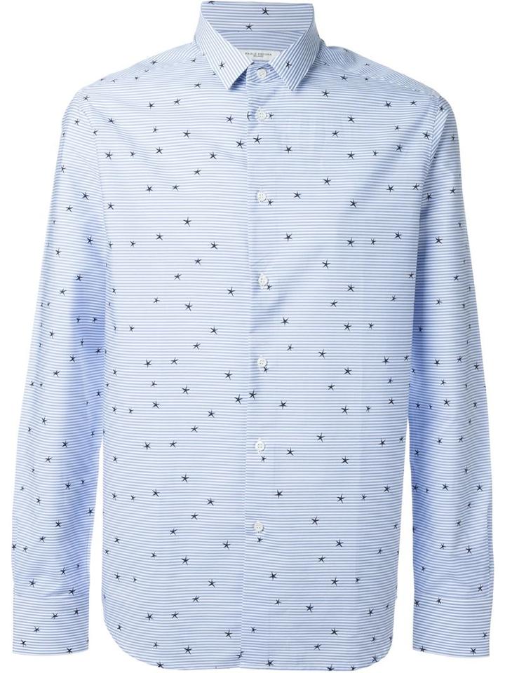 Paolo Pecora Striped Star Print Shirt