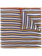 Ermanno Gallamini - Striped Scarf - Women - Silk - One Size, Blue, Silk