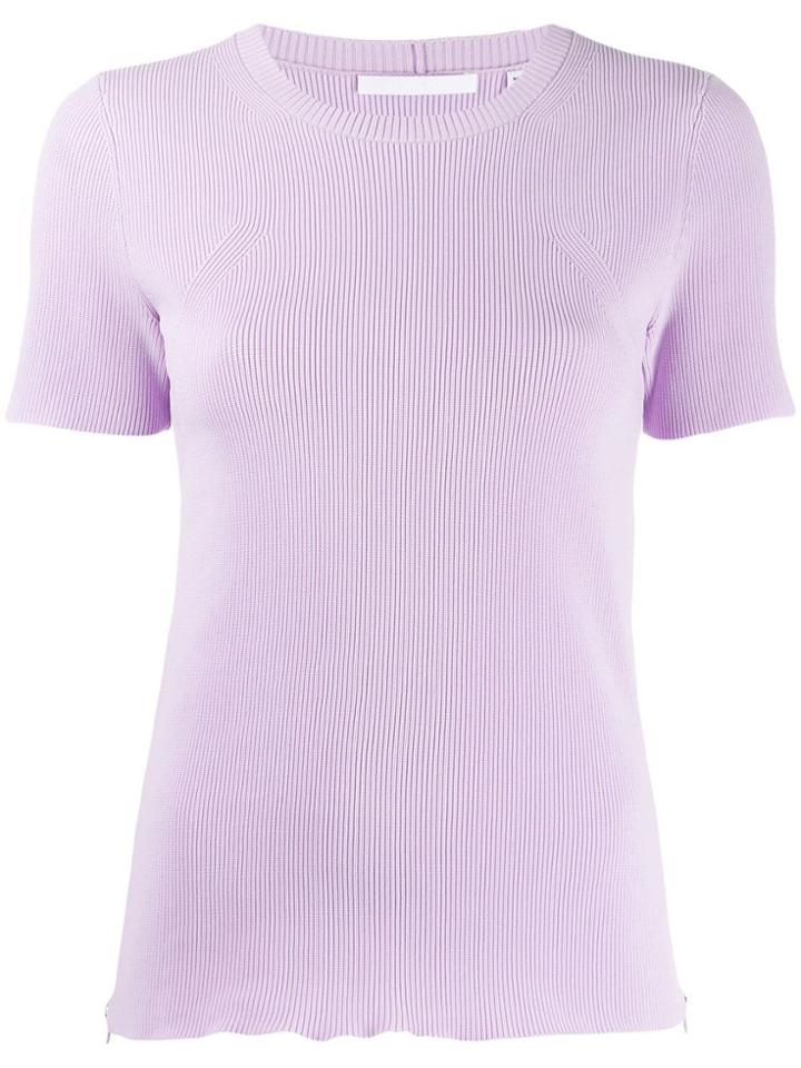 Helmut Lang Ribbed T-shirt - Purple