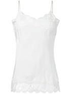 Gold Hawk Lace Trim Cami Top, Women's, Size: Small, White, Silk/cotton/nylon/rayon
