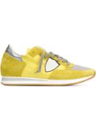 Philippe Model Panelled Sneakers, Men's, Size: 43, Yellow/orange, Suede/leather/rubber