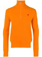 Ami Paris Ami De Coeur Trucker Pass Sweater - Orange