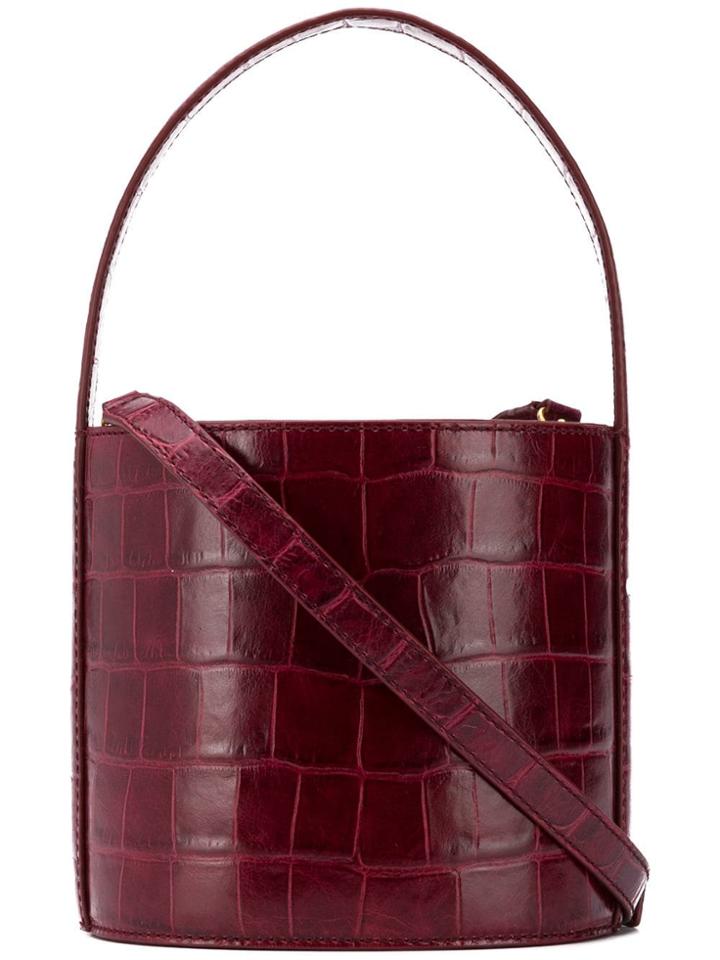 Staud Bissett Embossed Bucket Bag - Red