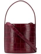 Staud Bissett Embossed Bucket Bag - Red
