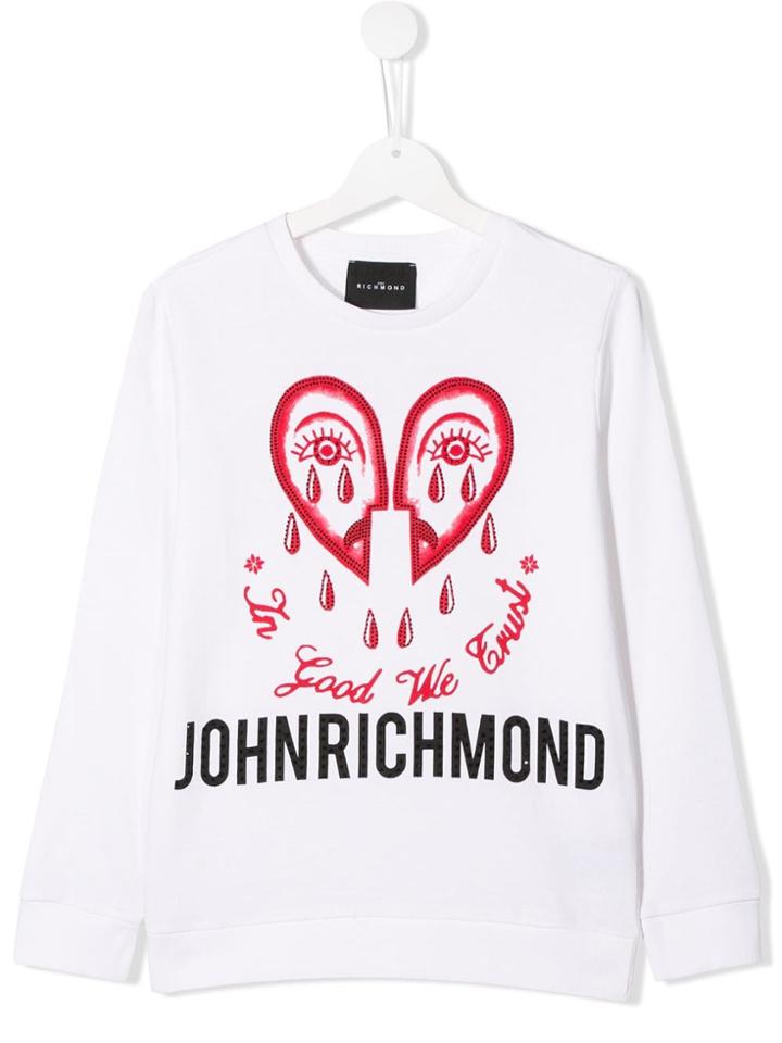 John Richmond Junior Graphic Sweatshirt - White
