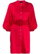 Marc Ellis Belted Shirt Dress - Red