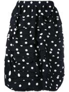 Comme Des Garçons Polka Dots Draped Skirt - Black