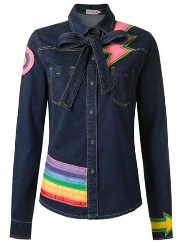 Isabela Capeto Patchwork Jacket, Women's, Size: 40, Blue, Cotton